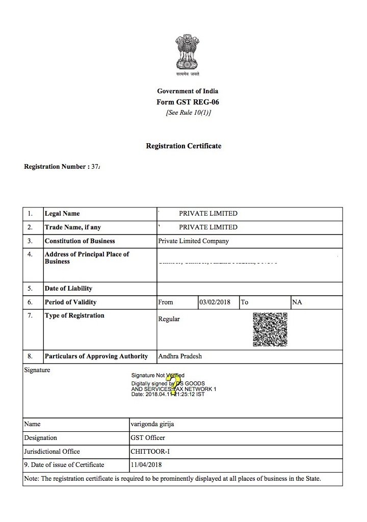 GST Certificate